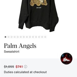 Palm Angels Black Sweatshirt with Teddy Bear/Leopard Print Graphic